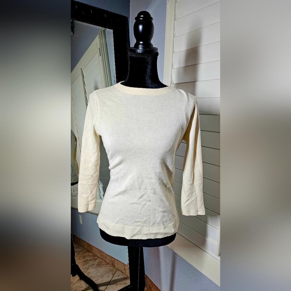 Talbots Pure Cashmere 3/4 Length Sleeve Sweater